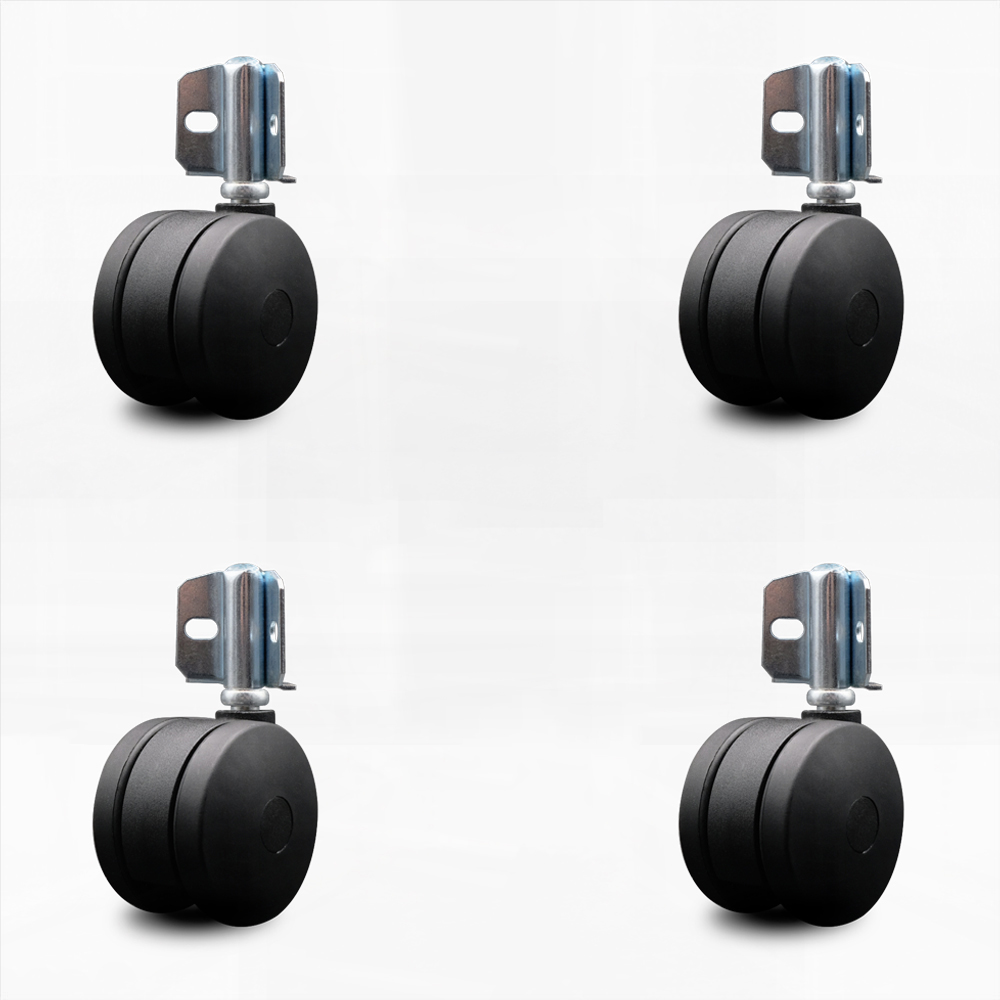 3 Inch Extra Large Heavy Duty Office Chair Casters Nylon Twin Wheels Corner Mounting