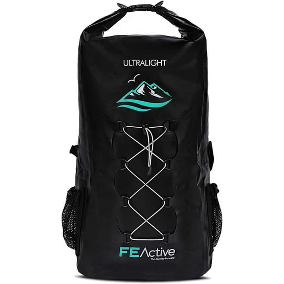 FE Active Dry Bag Waterproof Backpack - 30L Eco Friendly Bag for Fishing, Travel, Hiking, Beach Gear