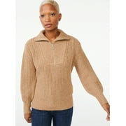 Free Assembly Women's Half Zip Stitch Frame Sweater