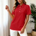 thumbnail image 6 of vigerkar Womens Polo Shirts Short Sleeve Quick Dry Collared Shirts Business Casual Work Tops Athletic Tennis Golf Shirt (Red, 3XL), 6 of 7