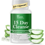 DR Vitamin Solutions 15 Day Gut Cleanse Capsules with Probiotics and Fiber, Bloating & Constipation Relief, 30 Count