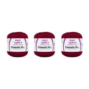 Aunt Lydia Classic Burgundy Crochet - 3 Pack of 350y/320m - Cotton - Gauge 10 - Crochet