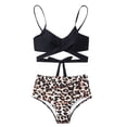 thumbnail image 1 of Traje de baño dividido para mujer a la moda, Bikini Sexy cruzado con estampado en la cintura Fridja  nalpqowj54045, 1 of 6