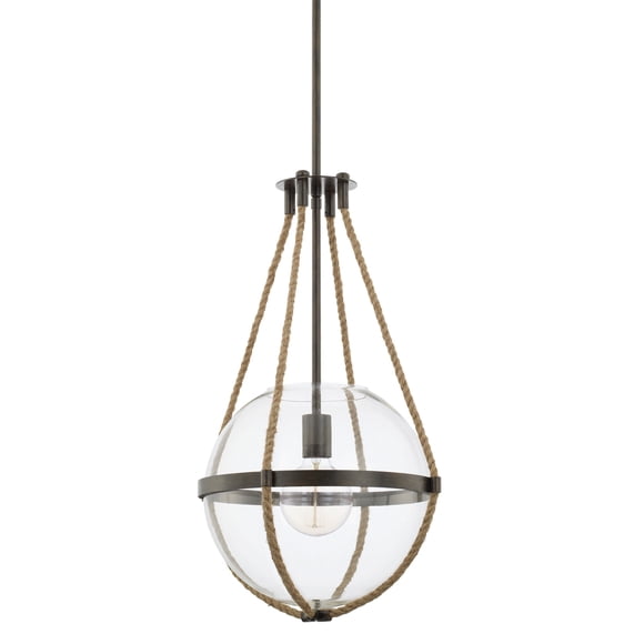 Capital Lighting 327413NG Beaufort - 13.25 Inch 1 Light Pendant - in Transitional Style - 13.25 high by 72.75 Wide, Nordic Grey Finish with Clear Glass