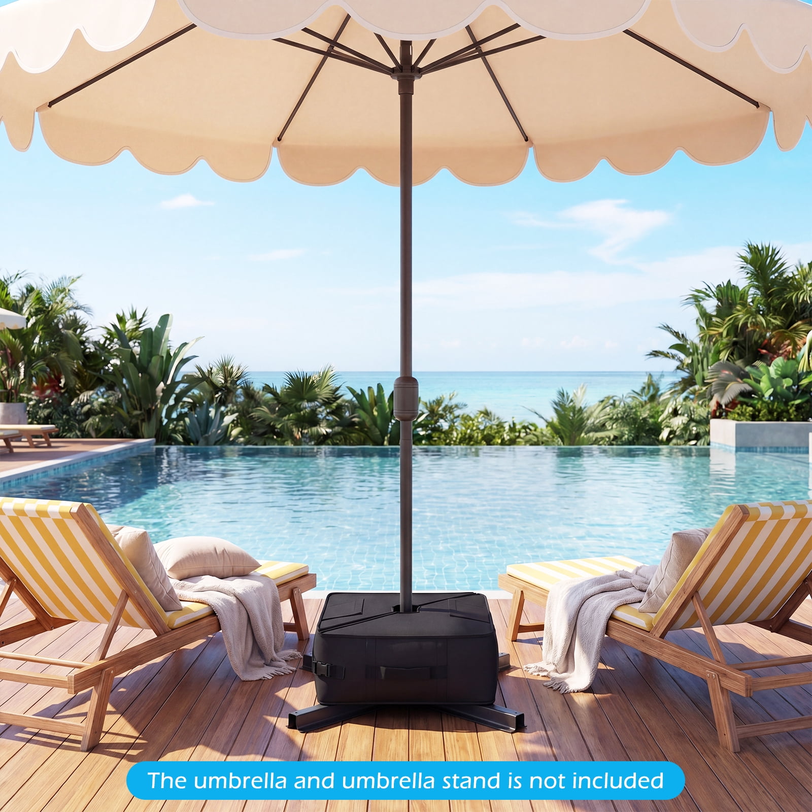 Gymax 2-Pack Square Umbrella Base Weight SandbagsPatio Umbrella Stand w/ Slots