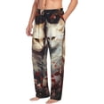 thumbnail image 2 of Daiia Flower Cat Couple Men's Sleep Pant with Pockets and Drawstring,Pajama Pants-Small, 2 of 9