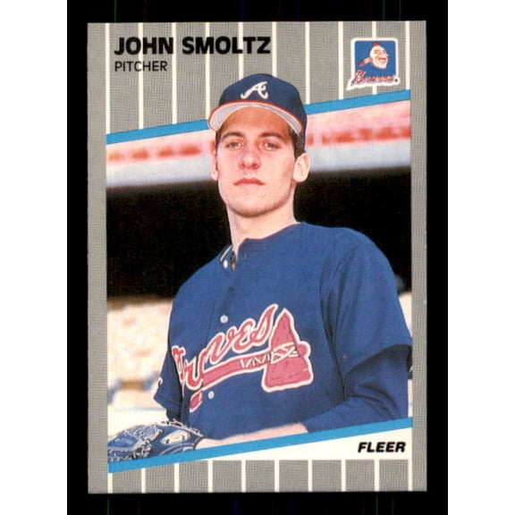 John Smoltz Rookie Card 1989 Fleer #602