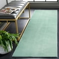 thumbnail image 2 of SAFAVIEH Faux Rabbit Fur Daven Solid Polyester Machine Washable Runner Rug, Sage, 2'3" x 8', 2 of 7