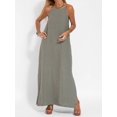 thumbnail image 6 of Women's Dress Summer Loose Flowy Sundress Spaghetti Strap Sleeveless Maxi Long Dresses Green S, 6 of 10