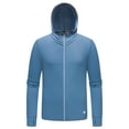 thumbnail image 4 of Xfvqtps Mens Light Jacket Sun Protection UPF50+ Long Sleeve with Thumb Hole Full Zip up Hoodie Pockets Solid Color Fishing Hiking Athletic Running Lightweight Breathable Summer Top Blue, 4 of 4