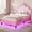 Pink, variant on Amuzer Twin Princess Bed Frame with LED Lights,Adjustable Chic Double Shell Headboard, Velvet Upholstered Platform Bed Frame with Crown for Girls, Solid Wood Slats Support, Pink