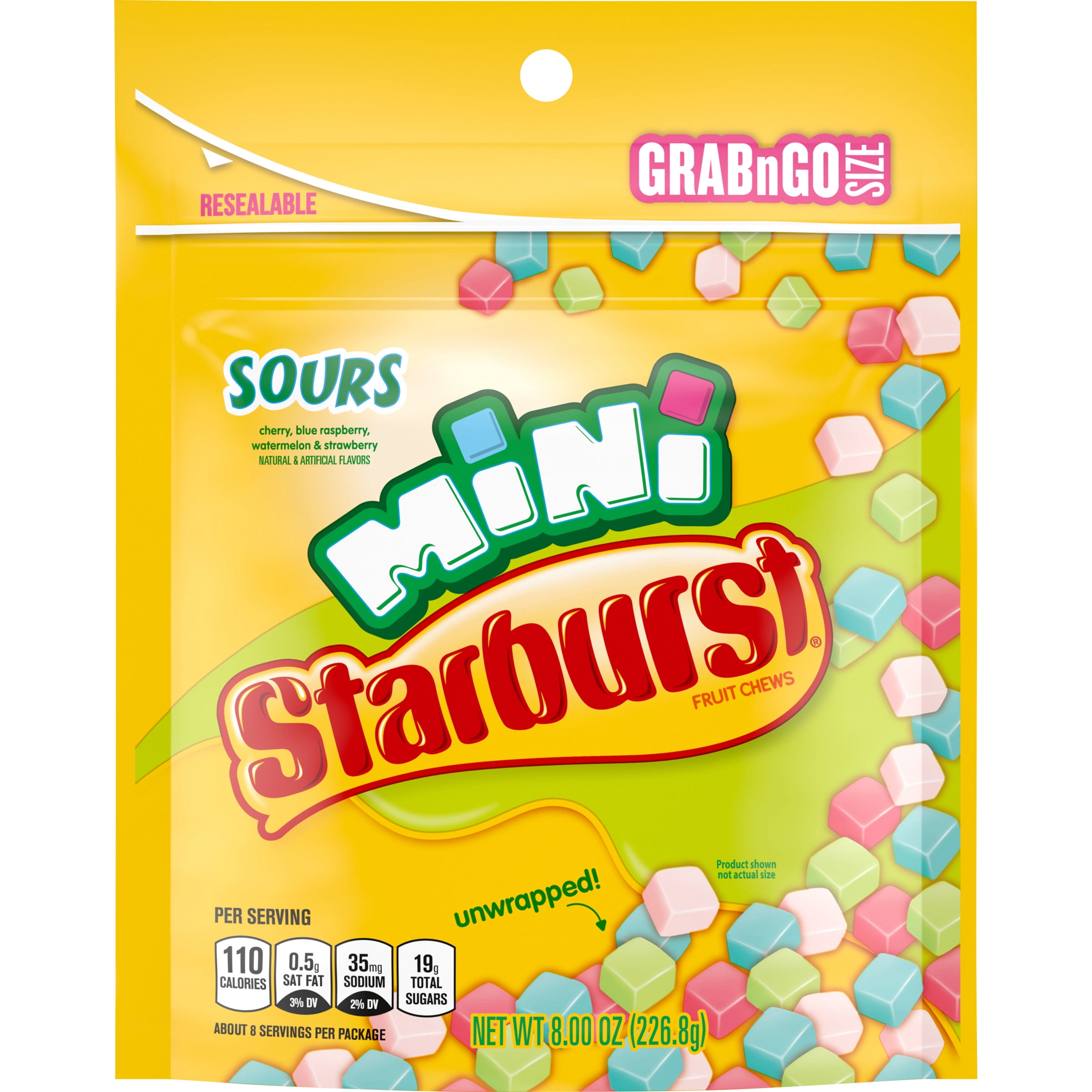 Starburst Minis Sours Fruit Chews Candy, 8 oz