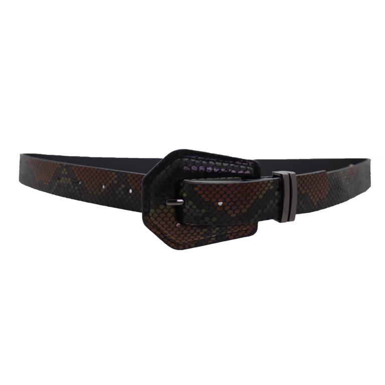 Women Black Brown Faux Leather Jeans Belt Snakeskin Print  display picture 3