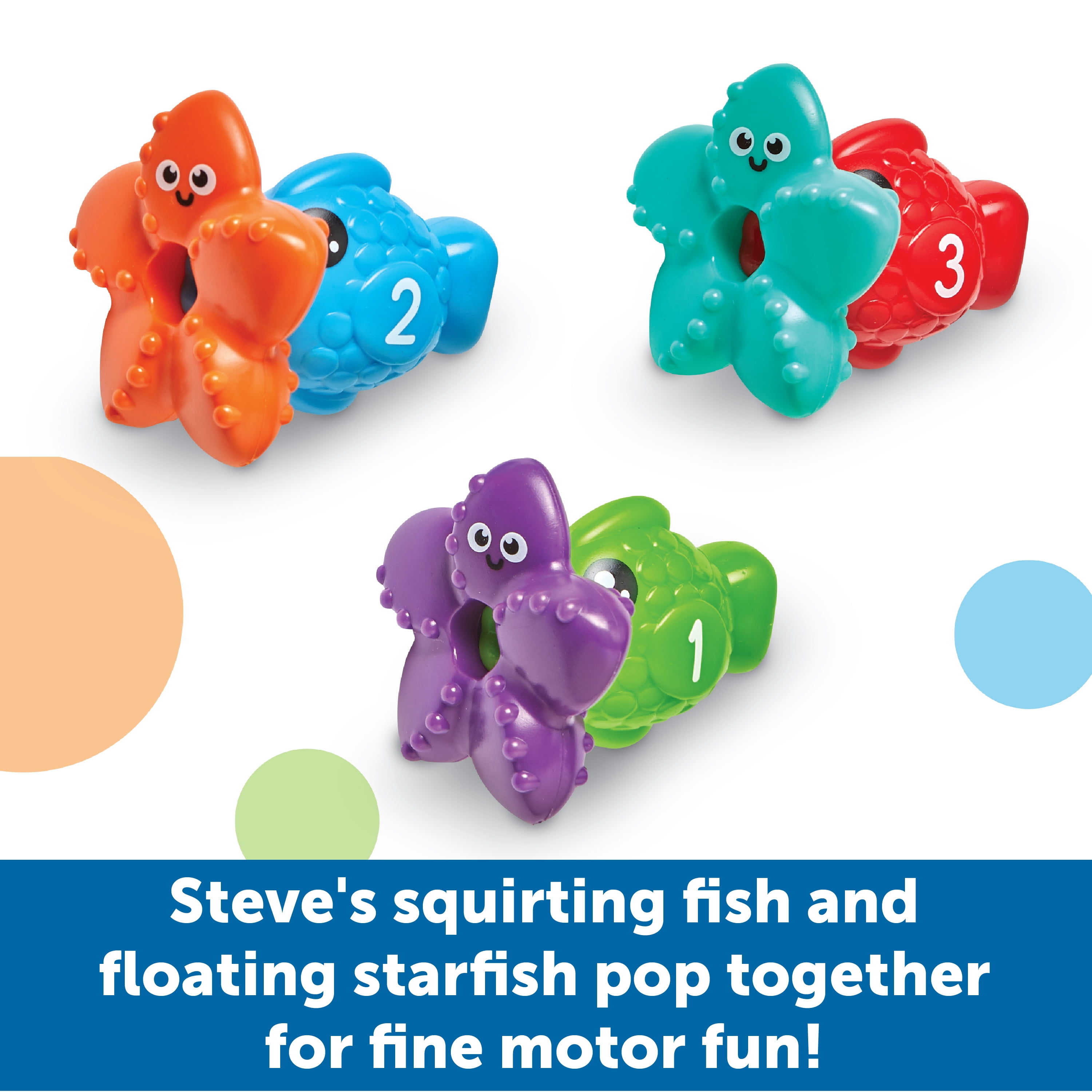 Learning Resources Steve the Scoop & Splash Shark - 7 pieces, Bath Toys for Boys and Girls Ages 18+ months
