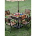 thumbnail image 3 of Outdoor Tablecloth with Umbrella Hole and Zipper, Puerto Rico Flag Square Table Cloth 60x60 Inch Waterproof Tablecloth, Farmhouse Retro Flowers American Flags Picnic Table Cover for Patio Camping, 3 of 7