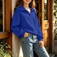 thumbnail image 3 of Mifsaly Girls Quarter Zip Pullover Sweatshirt Kids Back to School Sweatshirts Stand Collar Long Sleeve Fall Winter Casual Everyday Clothing, 3 of 6