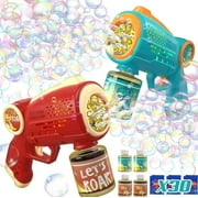 JoyStone 2PCS Dinosaur Bubble Machine Toy with 10 Hole Light & 30 PCS Bubble Solutions, 8000+Bubbles… — $15.98 (41% off)