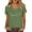 Army Green, variant on Keep Happy T Shirts for Women Fashion Casual Short Sleeve T-Shirt Graphic Print Crew Neck Tee Top for Daily Wear Comfortable Basic Blouse Yellow M