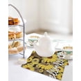 thumbnail image 4 of Spring Daisy Kitchen Dish Towels for Drying Dishes Set of 4, Botanical Brown Yellow Flowers Oil Painting Waffle Weave Microfiber Hand Tea Bathroom Towels Quick Dry & Absorbent Towel 12x12, 4 of 7