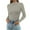 Gray, variant on Turtleneck Tops for Women Ribbed Thermal Long Sleeve Shirts Knitted Fitted Lightweight Base Layer