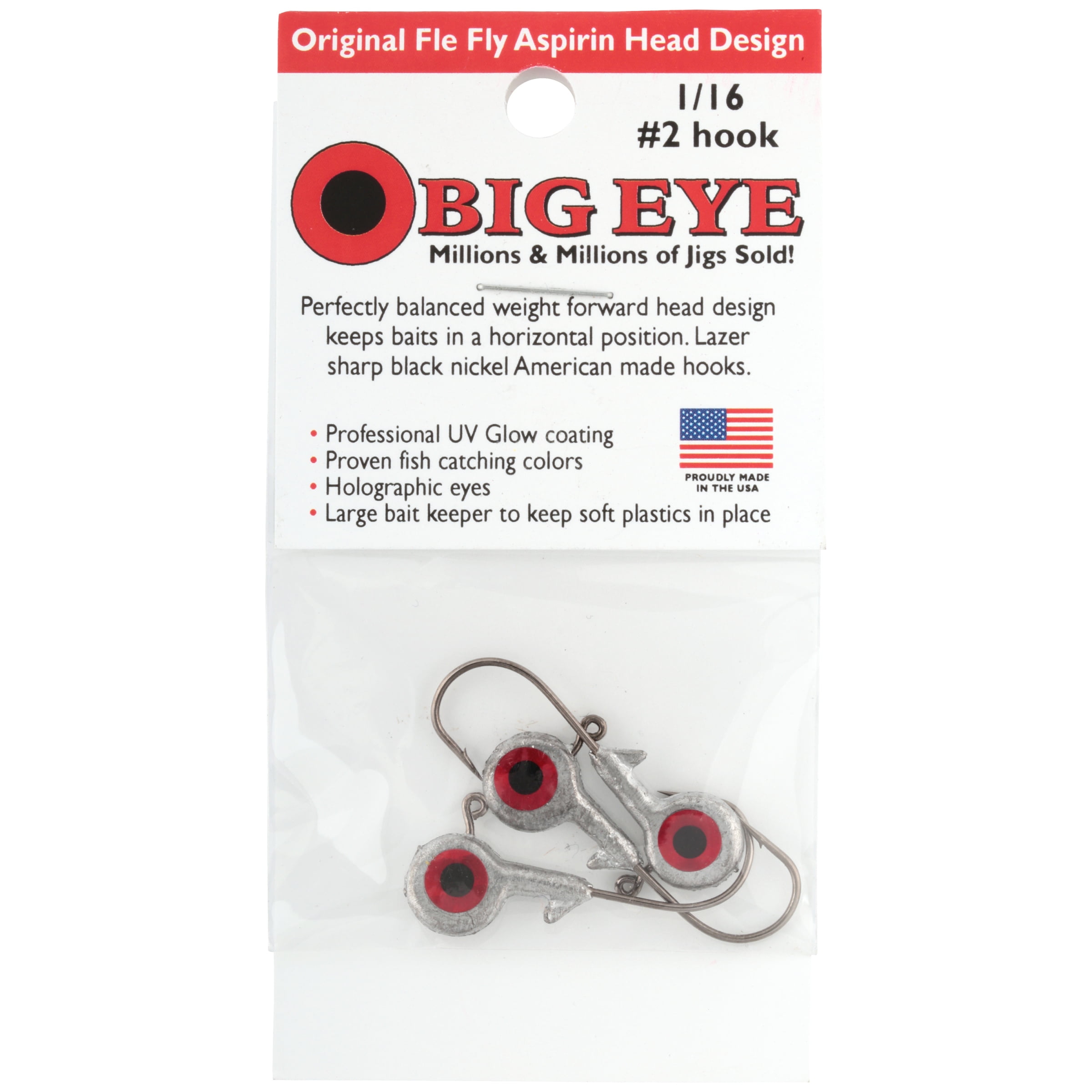 Fle Fly Big Eye Jig Head 1/16oz Natural