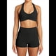 thumbnail image 1 of Conjuntos Entrenamiento para Mujer 2 Piezas,Sujetador Deportivo con Cuello Halter y Arrugas,Pantalones Cortos Ciclista Cintura Alta,Ropa Ejercicio para Gimnasio Yoga Negro M, 1 of 8