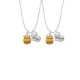 thumbnail image 2 of Delight Jewelry Silvertone Softball optic yellow - Crown Mother & Daughter Heart Necklaces (Set of 2), 19"+2", 2 of 4