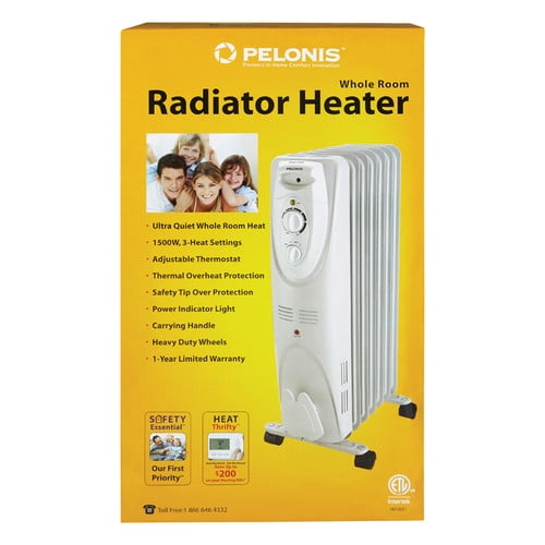 Pelonis HO-0221 600/900/1500 Watt White Oil Filled Heater - Walmart.com