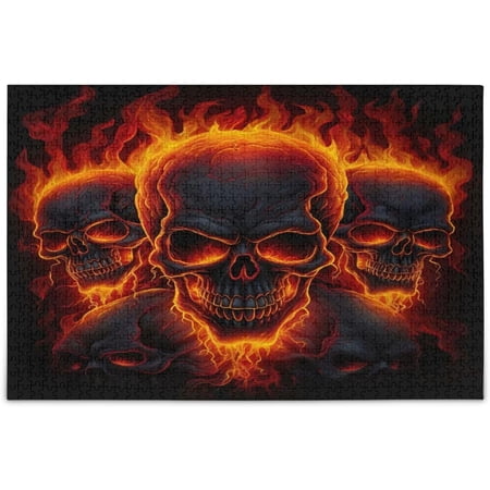 Fire Skulls Jigsaw Puzzles 1000 PiecesPuzzles for Adults Family Game Intellective Toys Wall Art Work for Educational Gift Home Decor