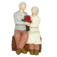 thumbnail image 1 of Estatua de pareja enamorada, mini figura, escultura, recuerdo, centro de mesa, decoración del hogar Vieja pareja sentada, 1 of 9