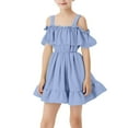 thumbnail image 2 of XQYLOS Robe de Fête pour Filles Préadolescentes Épaules Dénudées Formelle Mariage à Volants Princesse Robe de Bal Retour à la Maison Soirée, 2 of 8