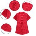 thumbnail image 2 of Qudderr Kids Baby Silky Satin Kimono Robe Solid Color Printing Bathrobe for Girls Boys Spring Fall Short Sleeve Night-Robe Toddler Soft Unisex Sleepwear for 1-7 Years, 2 of 9