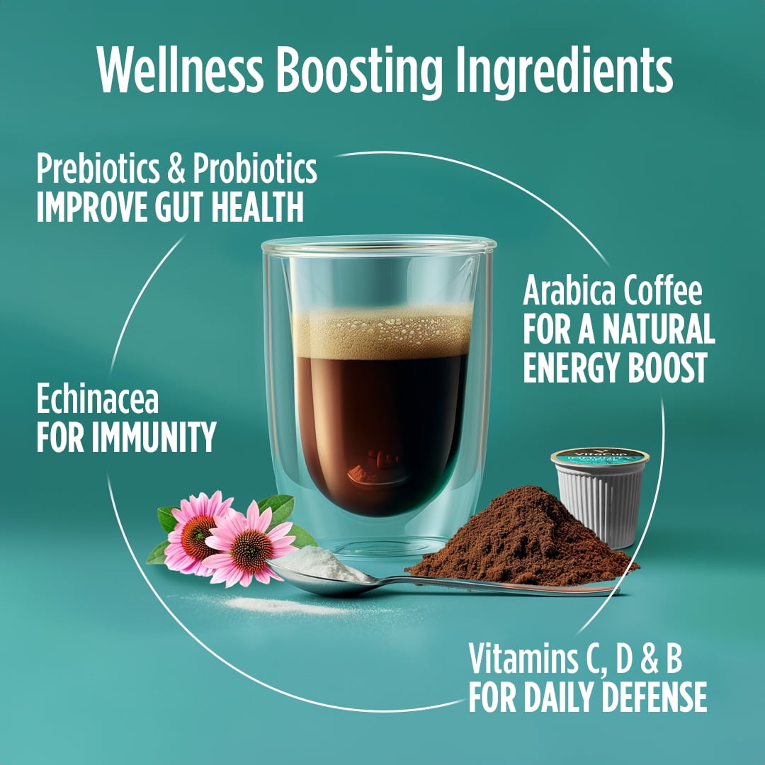 VitaCup Immunity Coffee Pods Compatible w/ K-Cup Brewers, 16 Ct