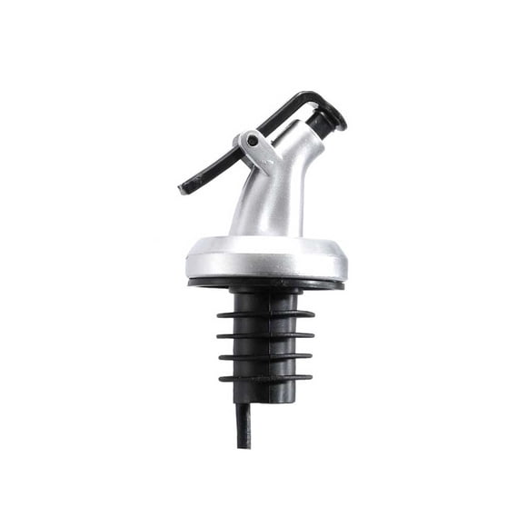 Cateissary Vertedor de botellas de aceite portátil reutilizable tipo prensa dispensador a prueba de fugas cocina Bar vino bebida condimento botellas tapón Cocina y Comedor Plata Cateissary HA001922-02