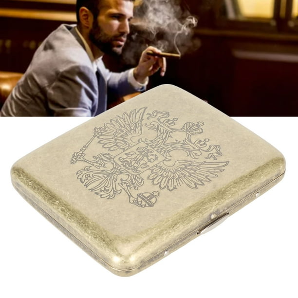 constantine cigarette case Metal Case Box, Compact Stylish Holder Case Retro For Outdoor For Boyfriend  Constantine,Peony,Double Headed Eagle,Flat Surface