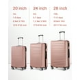 thumbnail image 5 of 3 Piece Luggage Sets 20/24/28 inch Travel Suitcase Set with 7PCS Organizer Bags, Rose, 5 of 13