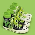thumbnail image 2 of Disney Monsters University Mr.Q Mike zapatos de lona altos moda Casual lindo patrón de grafiti dibujos animados niños niñas zapatos + muñecasEn blanco y negro39 Deng Xun unisex, 2 of 2