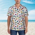 thumbnail image 2 of Pofeuu Colorful Numbers Print Hawaiian Shirt for Men Sleeves Casual Button Down Summer Beach Dress Shirts T-Shirts,X-Large, 2 of 7