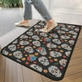 thumbnail image 4 of Black Colorful Skull Flower Pattern Door Rugs,Washable Non Slip Door Mats Indoor,Decorative Door Mats,Entry Mat Indoor for Entrance,Bedroom,Kitchen,Bathroom,30"x17", 4 of 6