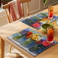 thumbnail image 4 of Spring Flowers Placemats Set of 12 Rustic Botanical Vases Floral Oil Painting Place Mats Indoor Wipeable Table Mats Washable Dining Table Placemats for Kitchen Holiday Party Home Decor 13x19 Inch, 4 of 9