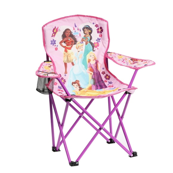 Disney Princess Polyester Youth Camp Chair with Cup Holder