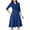 Navy, variant on 2025 Casual Dresses for Women Semi Formal Flare Dress 3/4 Sleeve V Neck A-line Church Work Dress with Pockets