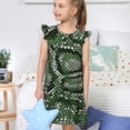 thumbnail image 4 of Fotbe Green Snakeskin Vestido de Dormir para Niñas de 3 a 10 Años, Mangas Cortas, Estilo Princesa, Pijama Camisón con Mangas Voladas-X-Large, 4 of 6