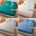 thumbnail image 2 of 1pc Mattress Protector, Cool And Comfortable Layered Fitted Sheet Solid Color Bedding Design, Can Be Used As A Separate Bedspread, Deep Pocket, Ideal For Bedroom, Guest Room Hotel Mattress Protection, 2 of 6