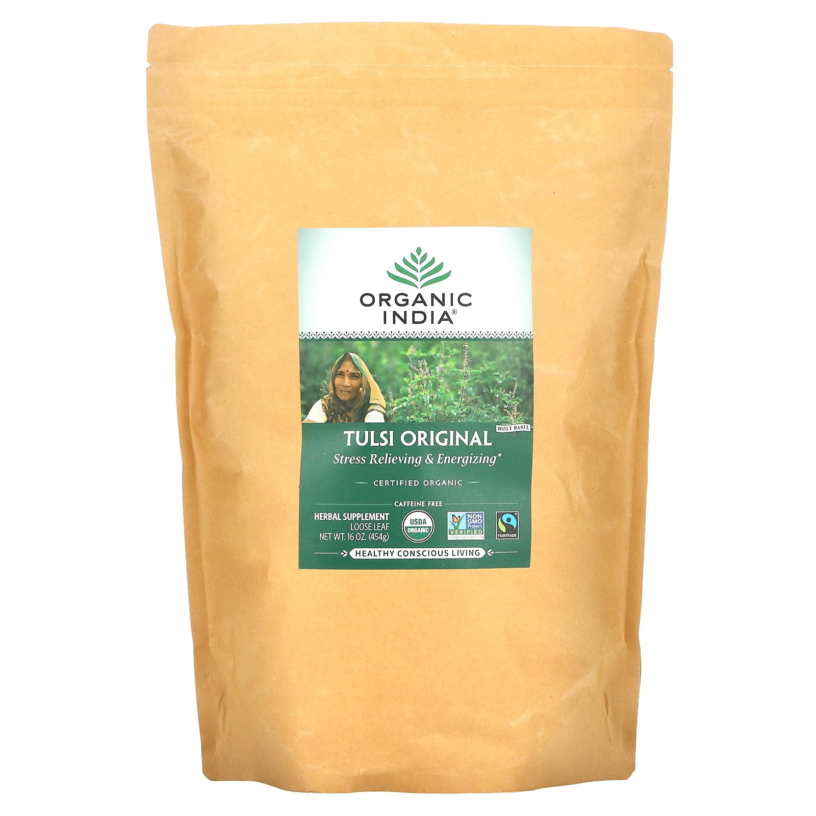 Tulsi Loose Leaf Tea, Original, Caffeine-Free, 16 oz (454 g), Organic India