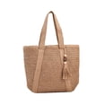 thumbnail image 2 of Bolso de Hombro para Mujer, Bolso Tejido para Mujer, Bolsa de Viaje Informal, Bolso de Mano para Mujer, Bolso de Mano Bohemio, Bolso de Playa para Fie Marrón claro Yinane Bolso de mujer, 2 of 8