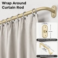 thumbnail image 3 of OLV 1" Diameter Adjustable Wrap Around Curtain Rods 48-84" Heavy Duty,Gold, 3 of 9