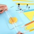 thumbnail image 3 of 24 Pcs Clay Sculpting Tools Kits Polymer Clay Tools DIY Set with Roller, Acrylic Sheet, Scraper Backing Board, Round Circle Shape Cutter, Shaping for Art Craft, 3 of 7