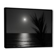 thumbnail image 2 of Designart "Moonlit Horizon With Black And White Palms" Coastal Tropical Floater Framed Wall Art Prints, 2 of 5