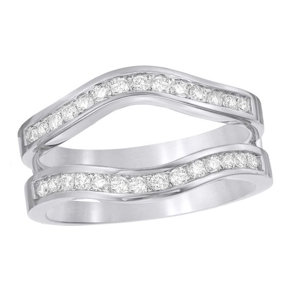 White Natural Diamond Contour Enhancer Ring in 14k White Gold (0.5 Cttw) By Jewel Zone US